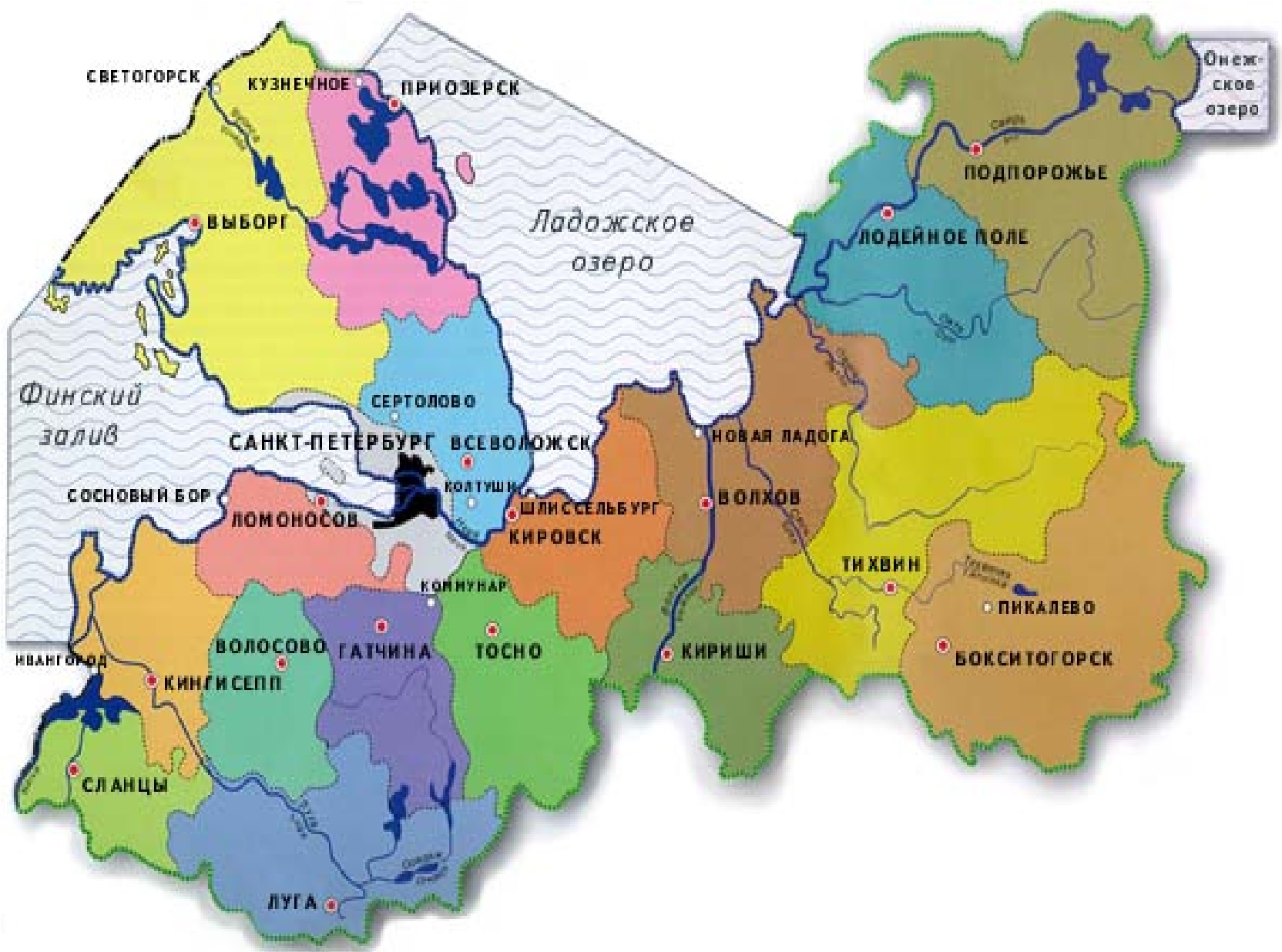 Карта области Ленинградской области